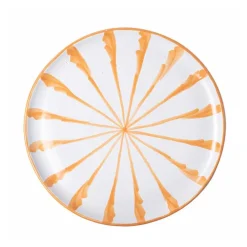 Pomelo Casa Dinnerware|Casa Melocoton Dinner Plate with Candy Cane Stripes