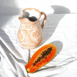 Pomelo Casa Dinnerware|Casa Melocoton Large Pitcher with Hand-painted Designs