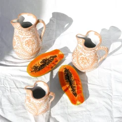 Pomelo Casa Dinnerware|Casa Melocoton Small Pitcher with Hand-painted Designs