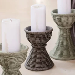 VIETRI Candles|Casa Sage Green Short Candlestick