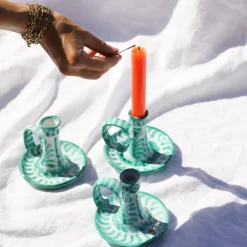 Pomelo Casa Candles|Casa Verde Candlestick with Hand-Painted Designs