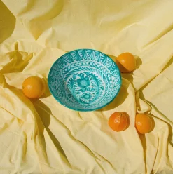 Pomelo Casa Dinnerware|Casa Verde Large Bowl with Hand-painted Designs