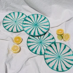 Pomelo Casa Dinnerware|Casa Verde Salad Plate with Candy Cane Stripes