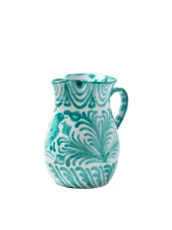 Pomelo Casa Dinnerware|Casa Verde Small Pitcher with Hand-painted Designs