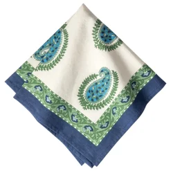 Couleur Nature Place Settings & Linens|Cassis Napkins in Blue & Green, Set of 6