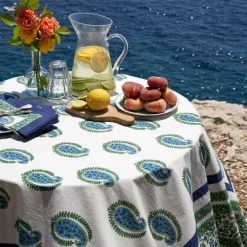 Couleur Nature Place Settings & Linens|Cassis Napkins in Blue & Green, Set of 6