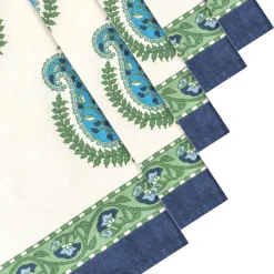 Couleur Nature Place Settings & Linens|Cassis Napkins in Blue & Green, Set of 6