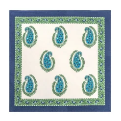 Couleur Nature Place Settings & Linens|Cassis Napkins in Blue & Green, Set of 6
