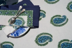 Couleur Nature Place Settings & Linens|Cassis Napkins in Blue & Green, Set of 6