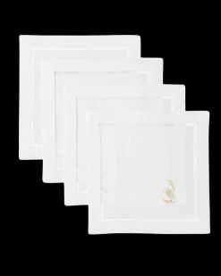 Henry Handwork Place Settings & Linens|Champagne Celebration Cocktail Napkins, Set of 4