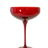 Estelle Colored Glass Glassware|Champagne Coupe Stemware, Set of 6 Red