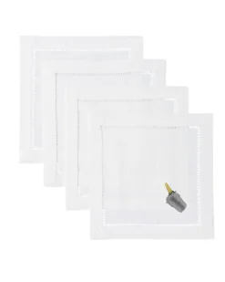 Henry Handwork Place Settings & Linens|Champagne On Ice Cocktail Napkins, Set of 4