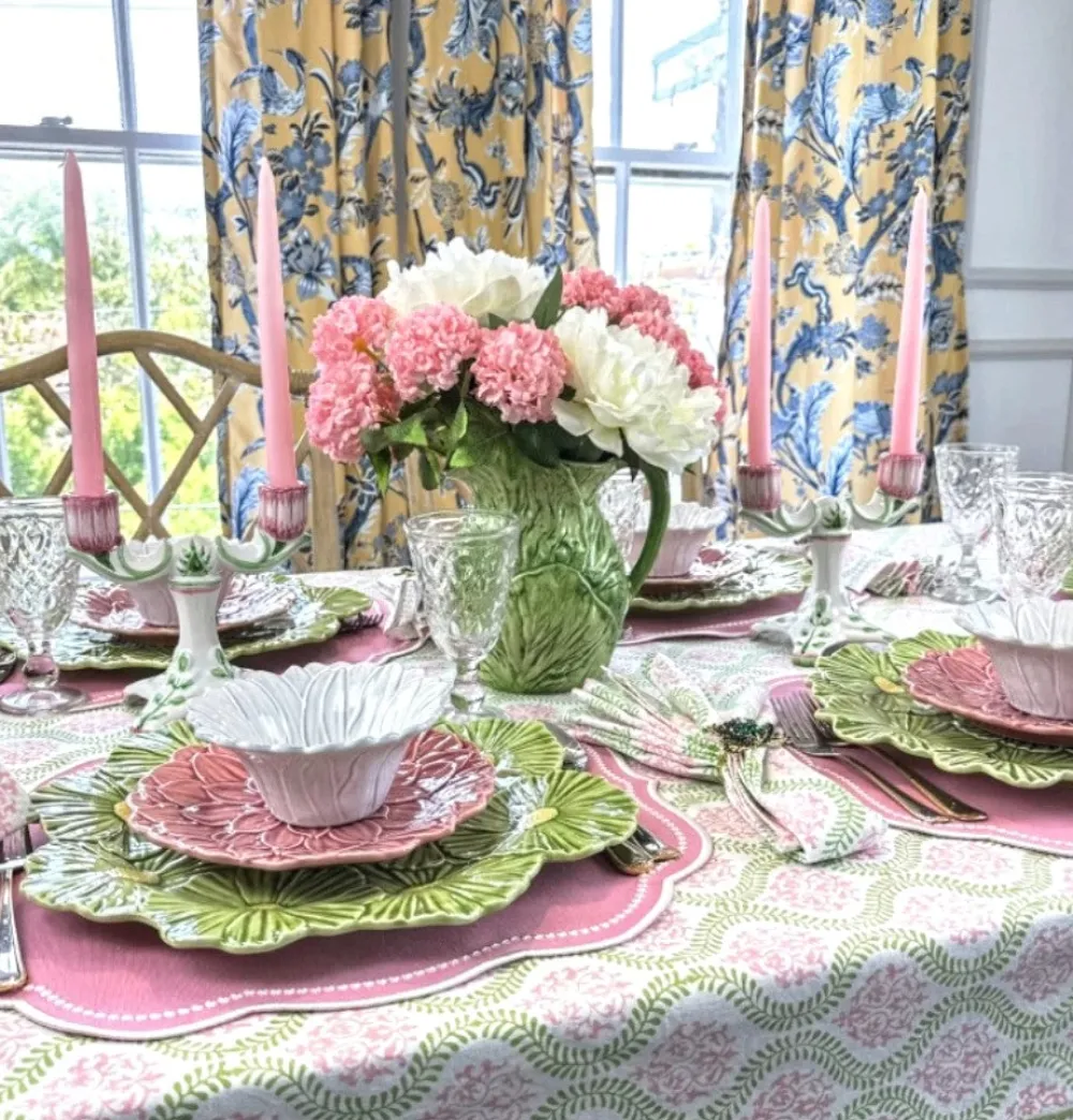 Flying Sheep Country Place Settings & Linens|Charlotte Placemat in Pink, Set of 4