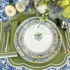 Flying Sheep Country Place Settings & Linens|Charlotte Placemat in Sage, Set of 4