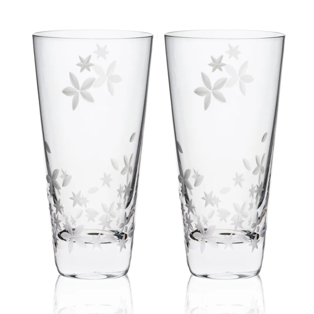 Caskata Glassware|Chatham Bloom Highball Glasses, Set of 2