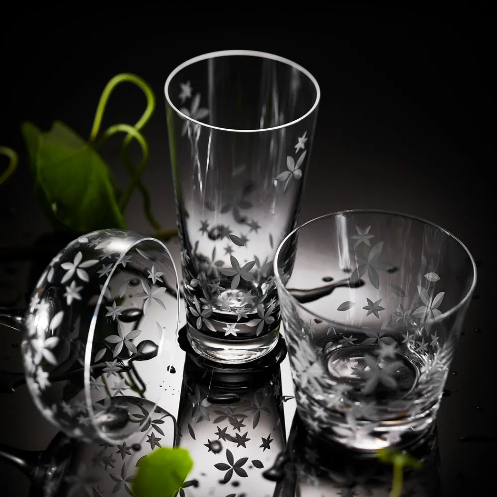 Caskata Glassware|Chatham Bloom Highball Glasses, Set of 2