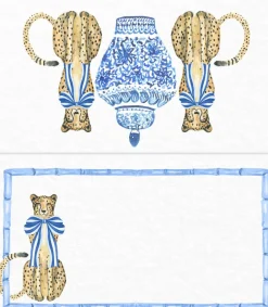 Flying Sheep Country Place Settings & Linens|Cheetah with Blue Bow Place Cards