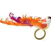 Kim Seybert Place Settings & Linens|Chirp Napkin Ring in Pink & Orange, Set of 4