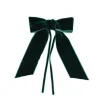 TriChi Design Place Settings & Linens|Christmas Green Velvet Napkin Bows, Set of 4