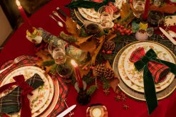 TriChi Design Place Settings & Linens|Christmas Green Velvet Napkin Bows, Set of 4