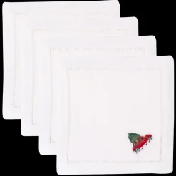 Henry Handwork Place Settings & Linens|Christmas Tree Car Cocktail Napkin Set