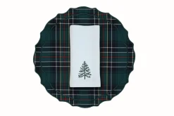 TriChi Design Place Settings & Linens|Christmas Tree Napkin and Tartan Vidro Placemat, Set of 2
