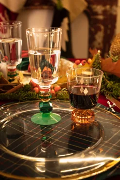 TriChi Design Place Settings & Linens|Christmas Tree Napkin and Tartan Vidro Placemat, Set of 2