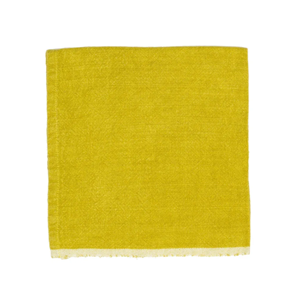 Caravan Place Settings & Linens|Chunky Linen Napkins in Lime, Set of 4