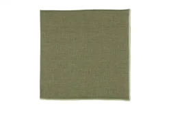 TriChi Design Place Settings & Linens|Cimen Napkin with Green Small Trim, Set of 4