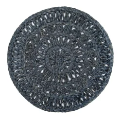 Caravan Place Settings & Linens|Circolo Abaca Round Placemat in Navy, Set of 4