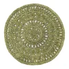 Caravan Place Settings & Linens|Circolo Abaca Round Placemat in in Olive Green, Set of 4