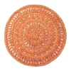 Caravan Place Settings & Linens|Circolo Abaca Round Placemat in Orange, Set of 4