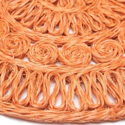Caravan Place Settings & Linens|Circolo Abaca Round Placemat in Orange, Set of 4