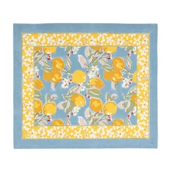Couleur Nature Place Settings & Linens|Citron Mats in Bleu & Yellow, Set of 6