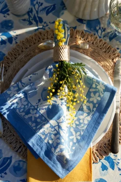 Couleur Nature Place Settings & Linens|Citron Napkins in Bleu, Set of 6