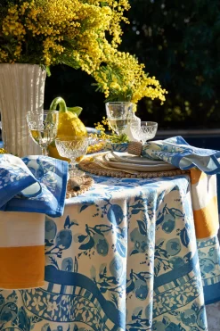 Couleur Nature Place Settings & Linens|Citron Napkins in Bleu, Set of 6