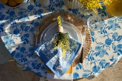 Couleur Nature Place Settings & Linens|Citron Napkins in Bleu, Set of 6