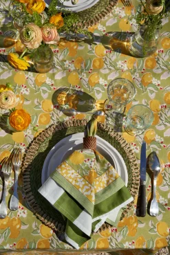 Couleur Nature Place Settings & Linens|Citron Napkins in Vert & Yellow, Set of 6