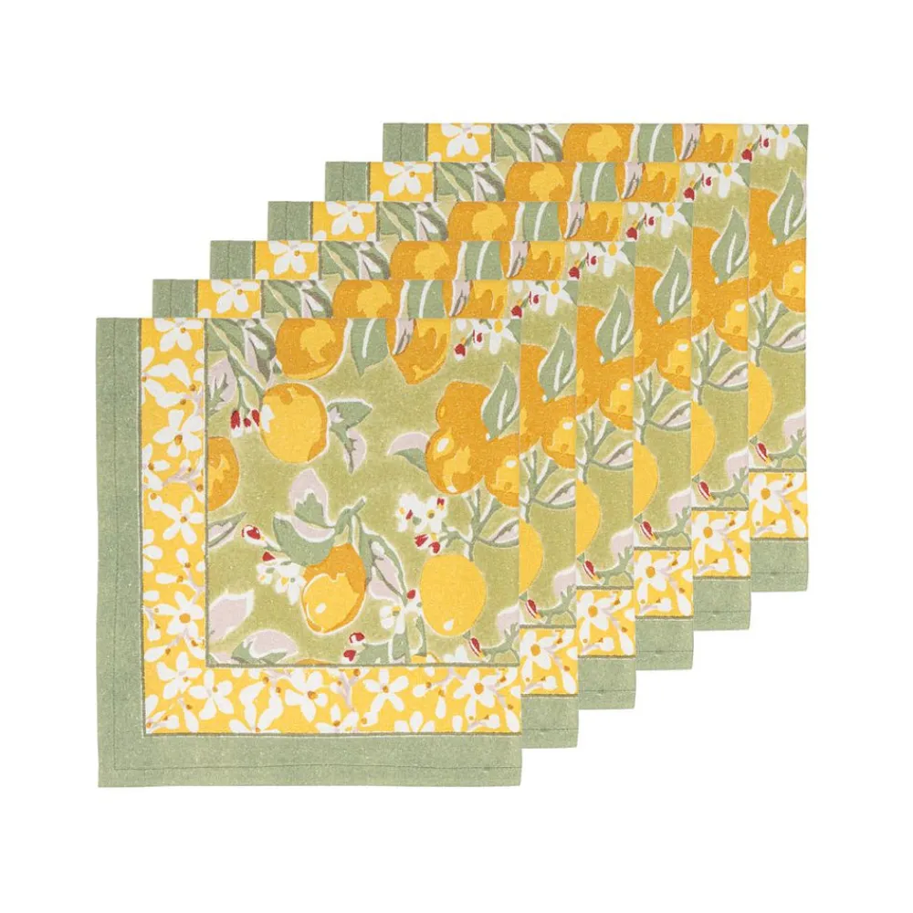Couleur Nature Place Settings & Linens|Citron Napkins in Vert & Yellow, Set of 6