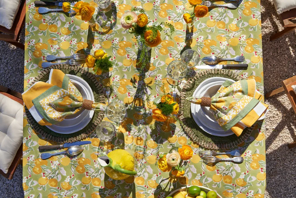 Couleur Nature Place Settings & Linens|Citron Napkins in Vert & Yellow, Set of 6