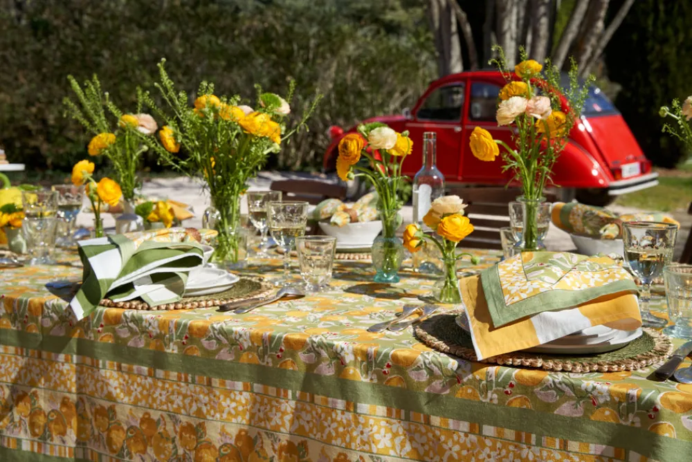 Couleur Nature Place Settings & Linens|Citron Napkins in Vert & Yellow, Set of 6