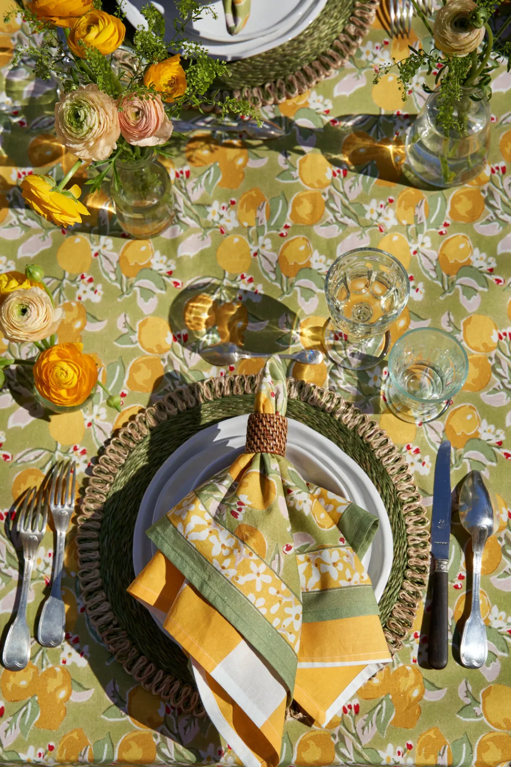 Couleur Nature Place Settings & Linens|Citron Napkins in Vert & Yellow, Set of 6