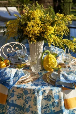 Couleur Nature Place Settings & Linens|Citron Tablecloth in Bleu