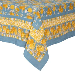 Couleur Nature Place Settings & Linens|Citron Tablecloth in Bleu & Yellow