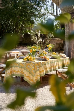 Couleur Nature Place Settings & Linens|Citron Tablecloth in Vert & Yellow