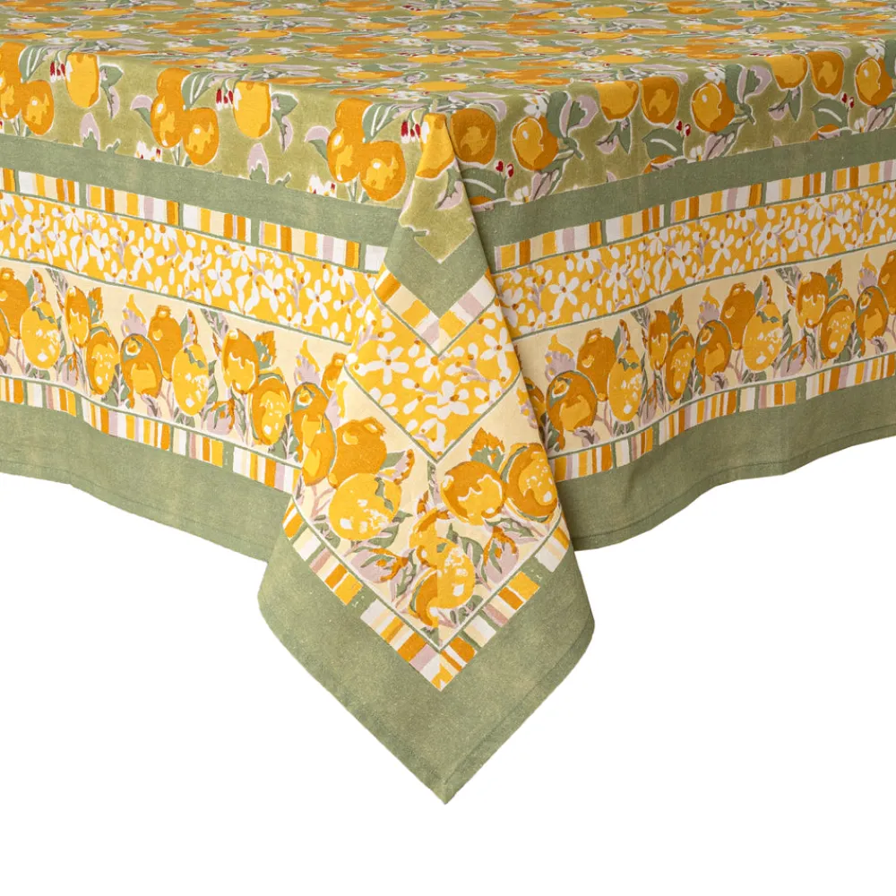 Couleur Nature Place Settings & Linens|Citron Tablecloth in Vert & Yellow