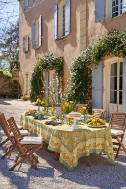 Couleur Nature Place Settings & Linens|Citron Tablecloth in Vert & Yellow