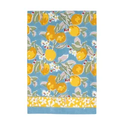 Couleur Nature Place Settings & Linens|Citron Tea Towels in Bleu & Yellow, Set of 3