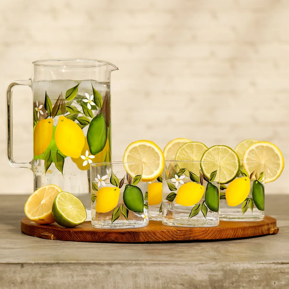 Petra Palumbo Glassware|Citrus Jug with Set of 6 Tumblers