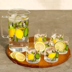 Petra Palumbo Glassware|Citrus Jug with Set of 6 Tumblers